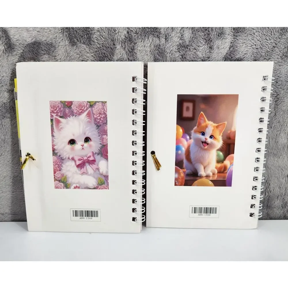 2 Spiral Pocket Notebook/Pen sets Kitty Designs 4x5.5